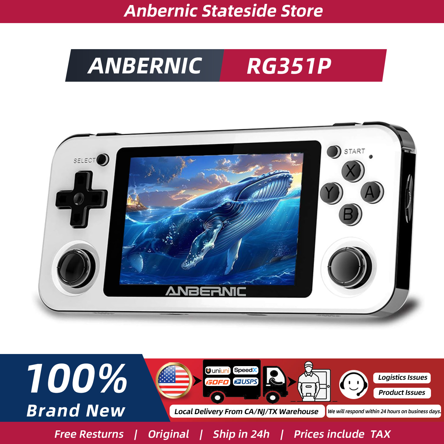 Retro Gaming Anbernic - เครื่องเล่นเกมพกพา ANBERNIC RG351P หน้าจอ IPS ขนาด