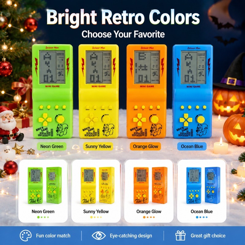 Retro Gaming Years - เครื่องเล่นเกมพกพาหน้าจอใหญ่ 4 นิ้ว สไตล์เรโทร คลาสสิก เททริส