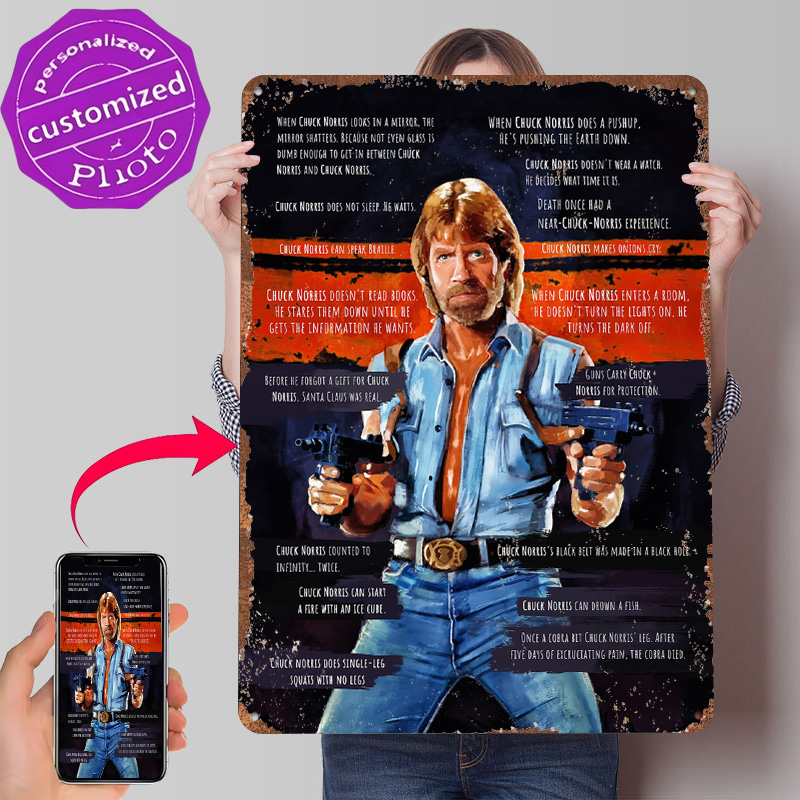โปสเตอร์โลหะลายชัค นอร์ริส งาน - Retro Gaming Meme บทวิจารณ์และราคา